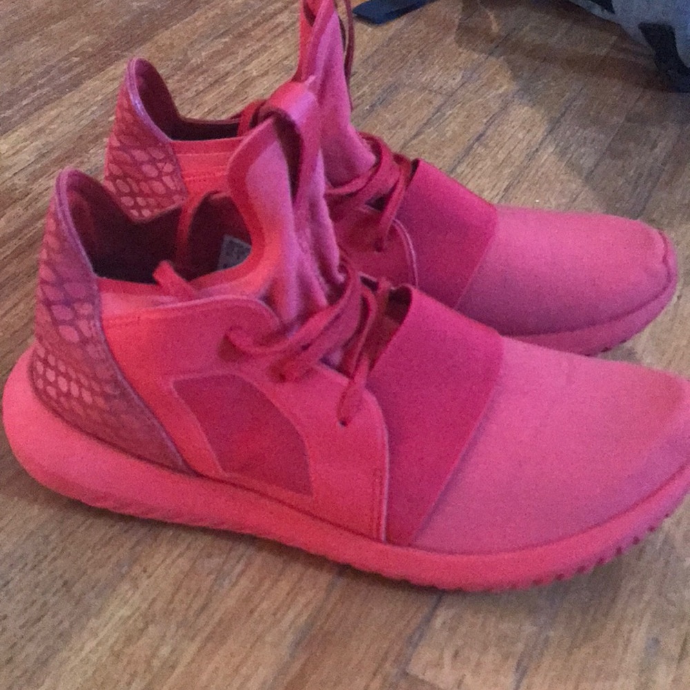 All red Adidas Tubular size 9.5